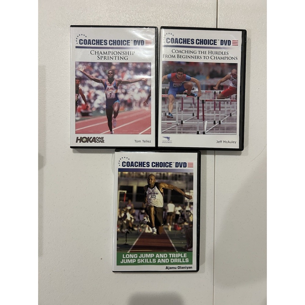 Track & Field Coaches Choice DVD Lot of 3 Sprint Hurdle Long Triple Jump Drills